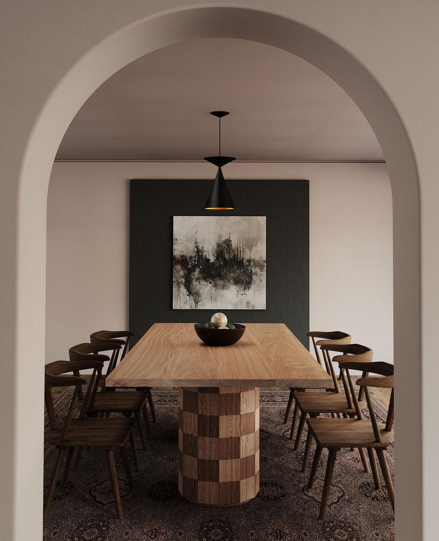 checkered dining table